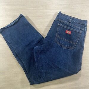 Dickies Relaxed Fit Industrial Work Jeans Indigo Blue Denim 36x29 Workwear